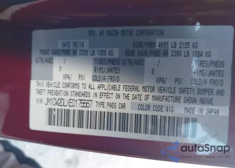 2014 Mazda Mazda5 Grand Touring from USA, damaged, VIN JM1CW2DLXE0175567